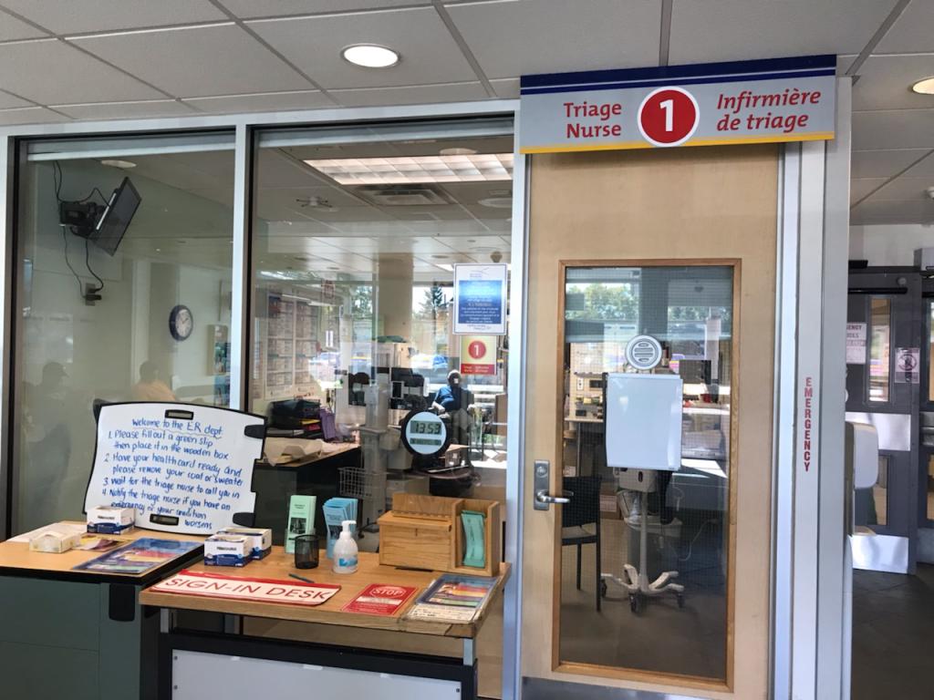 photo of an office with a desk in front of it. The room is labelled Triage. 