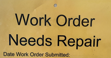 Work order needs repair label 